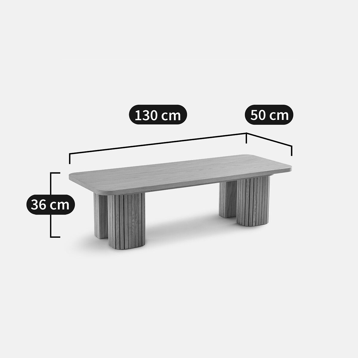 Eiken fineer salontafel Latti eikkleur, LA REDOUTE INTERIEURS