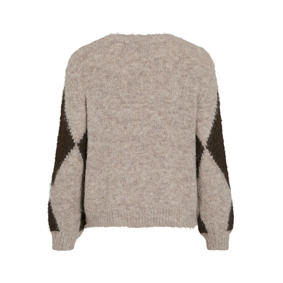 Pull manches longues imprimé jacquard imprimé gris clair, VILA
