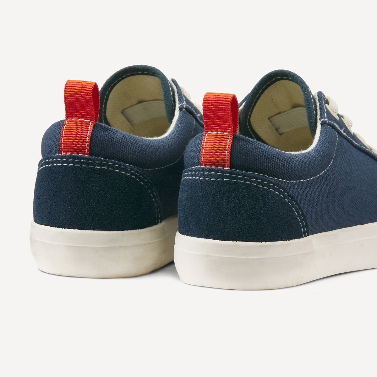 Canvas sneakers met elastische veters blauw, LA REDOUTE COLLECTIONS