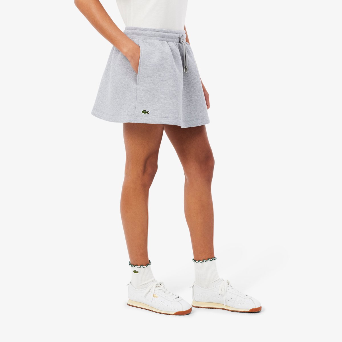 Jupe courte jersey double face gris-cca, LACOSTE