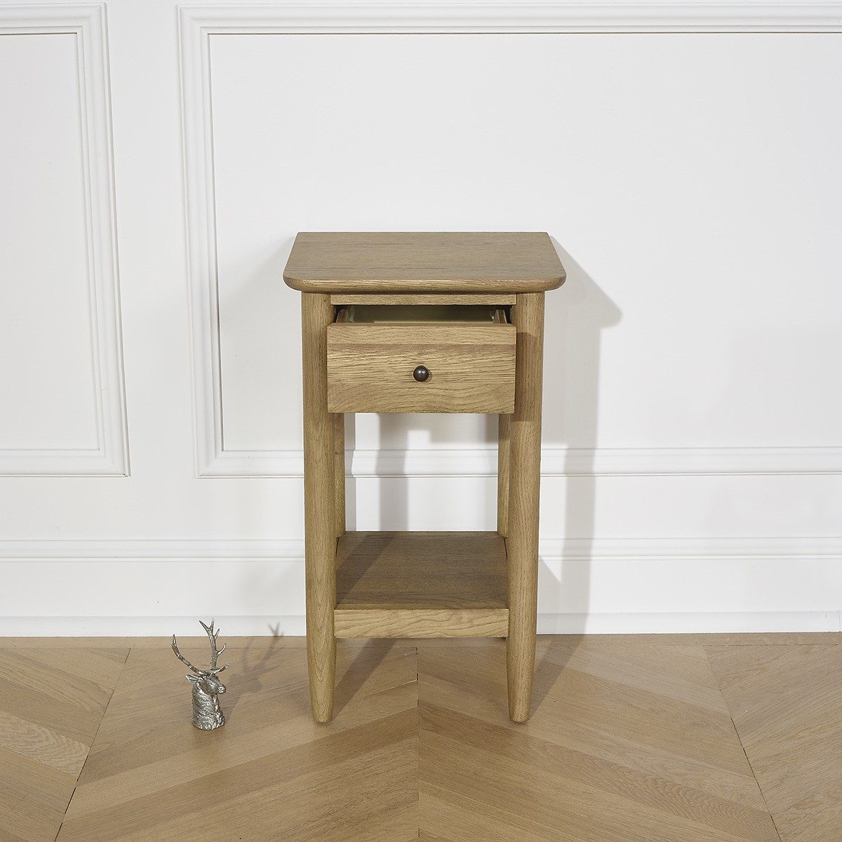 Chevet style shabby chic en chêne, 1 tiroir SKYE marron, ROBIN DES BOIS