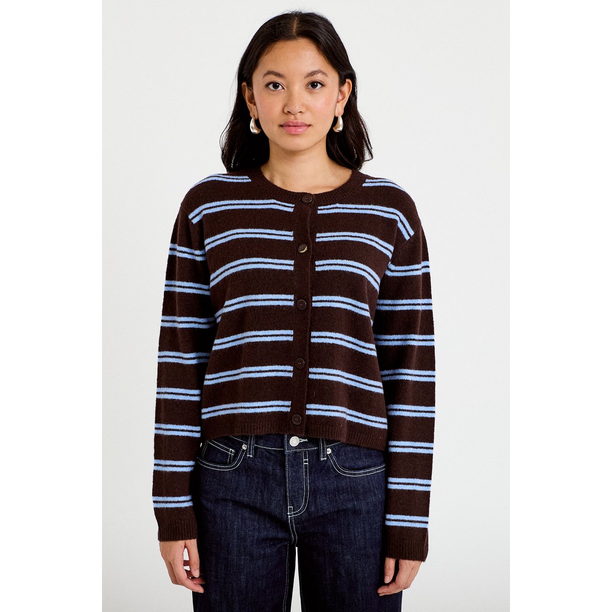 Gilet manches longues marron foncé, CACHE CACHE