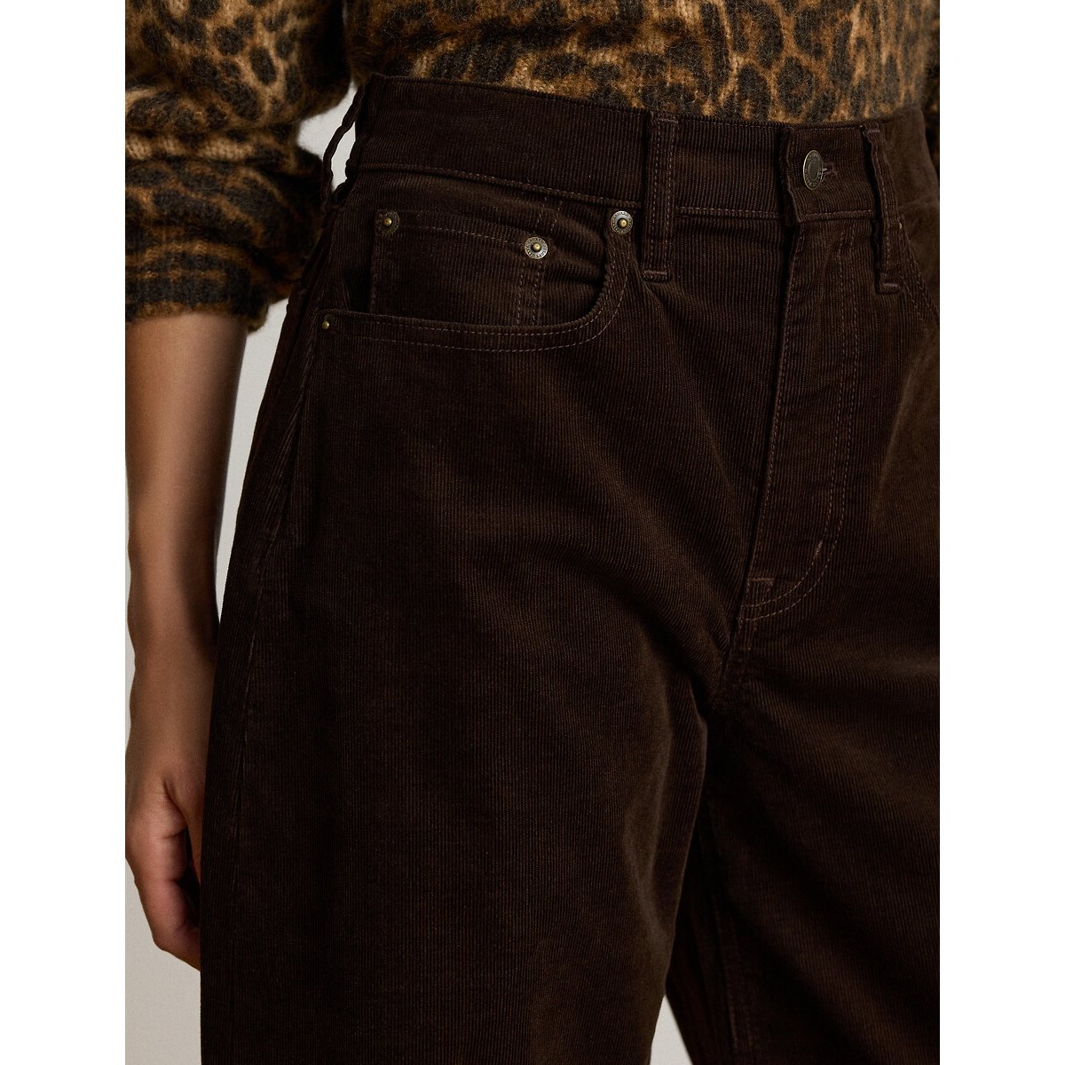 Pantalon large en velours côtelé marron, LAUREN RALPH LAUREN