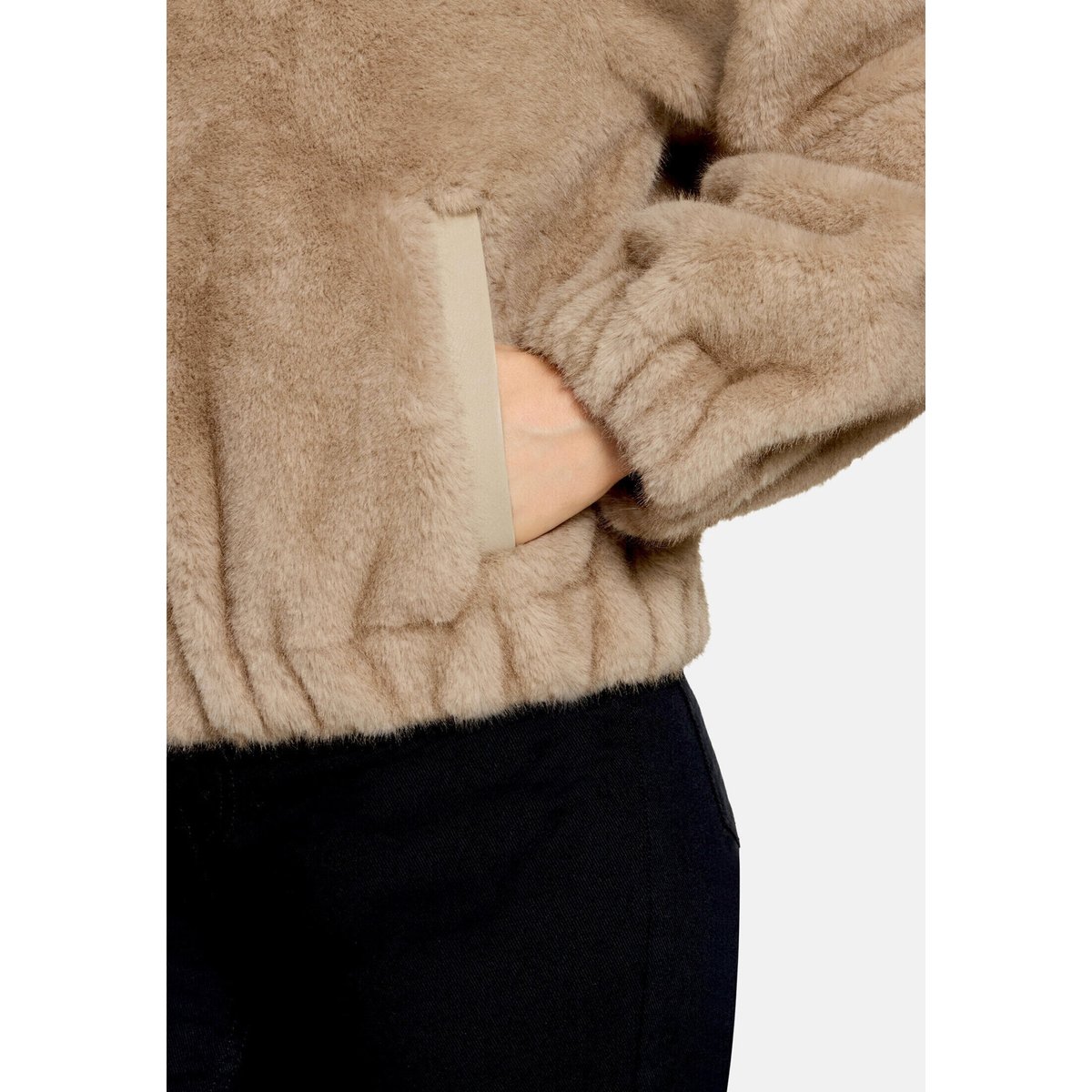 Veste en peluche à capuche silver mink, GIL BRET
