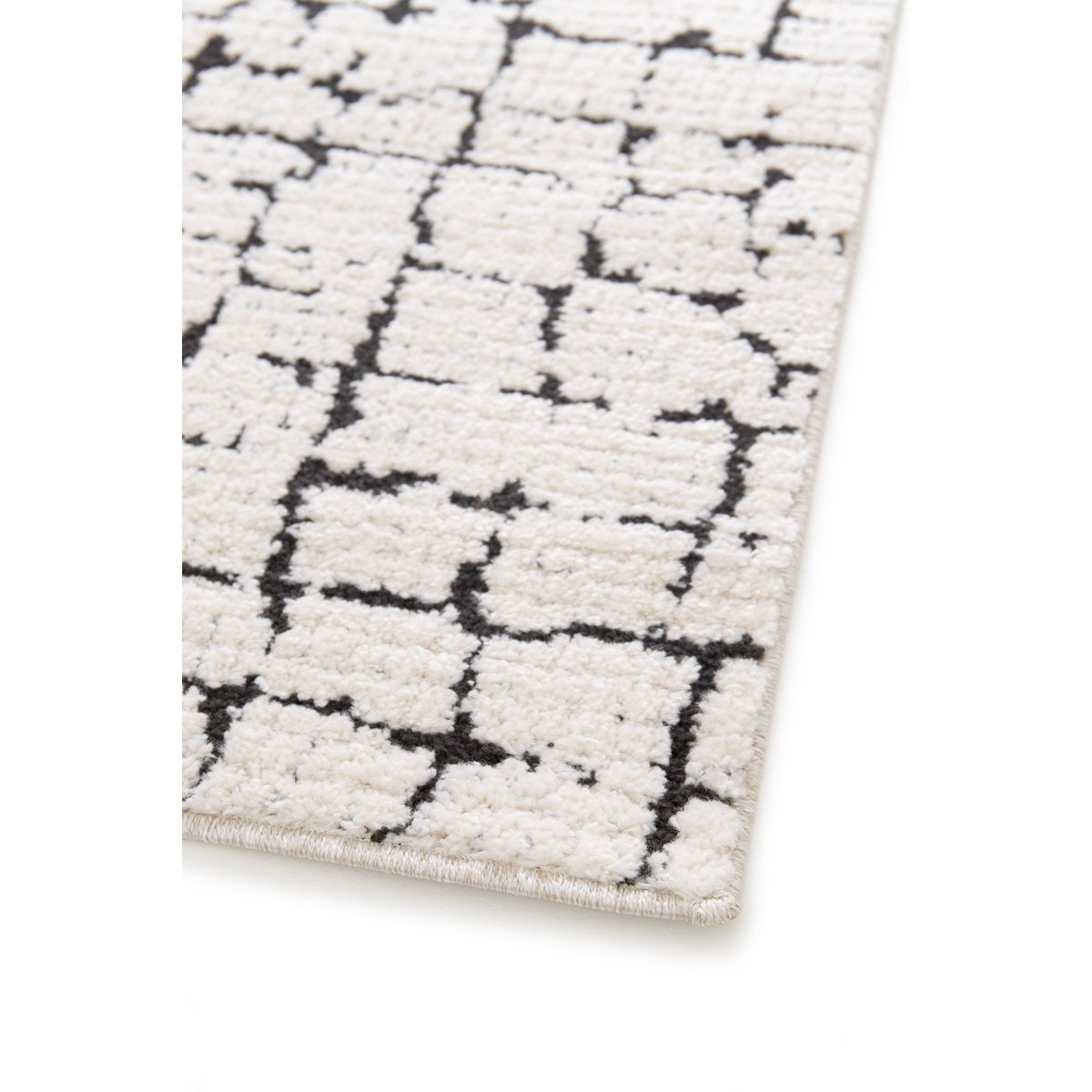 Tapis effet haut-et-bas ultra doux OBSIDIAN noir intense, AFK LIVING