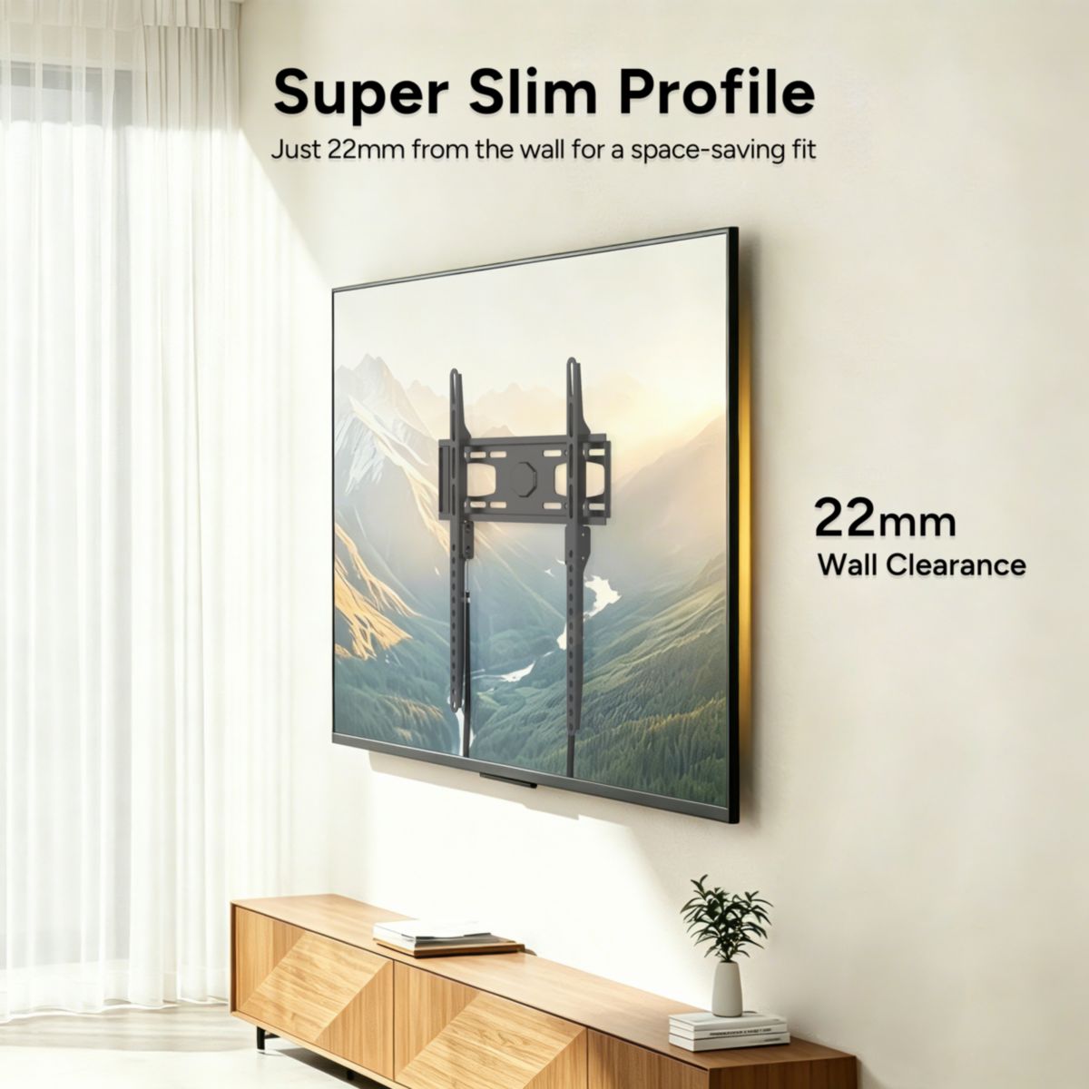 Pied TV télé fixe 32''-60'' couleur unique, LISTO