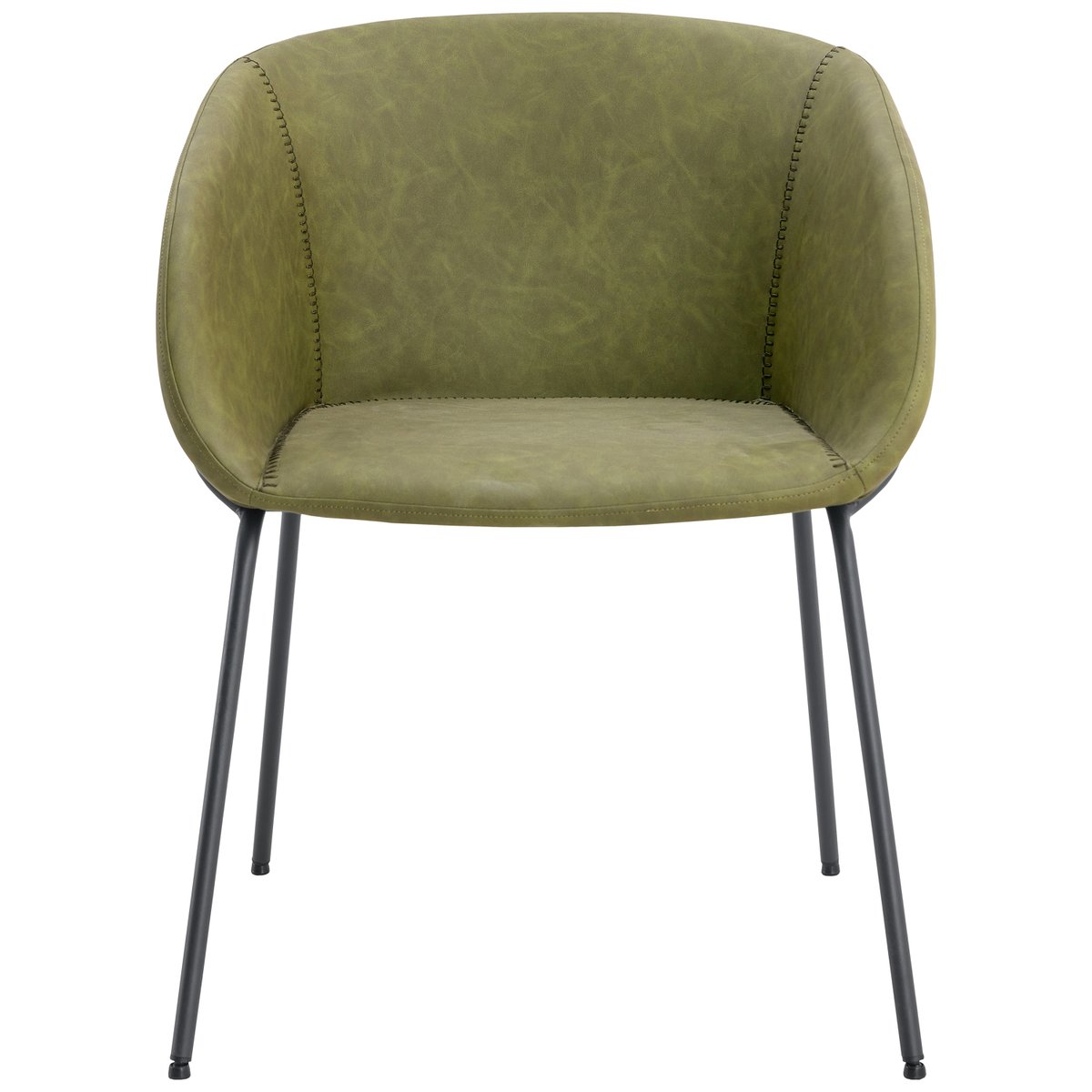 Chaise en simili, lot de 2, André, ANDRÉ vert, noir, HAPPY GARDEN