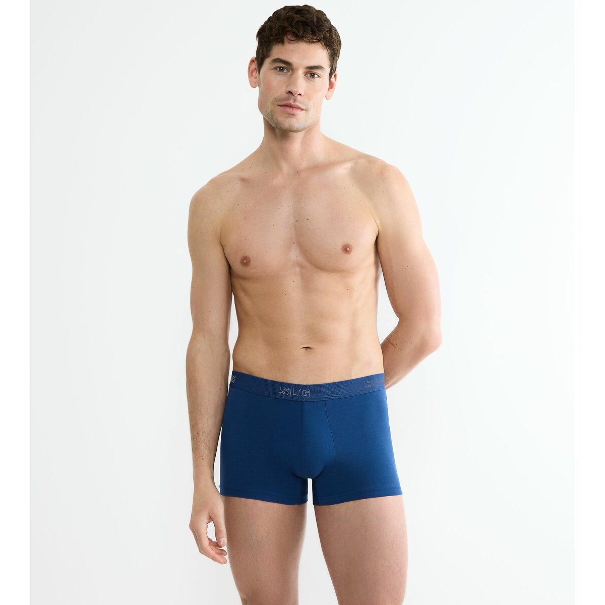 Lot de 2 boxers unis, SLG BASE gris + bleu marine, SLOGGI