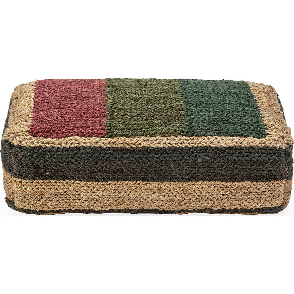 Pouf tressé fait main esprit ethnique multicolore, RECOLLECTION