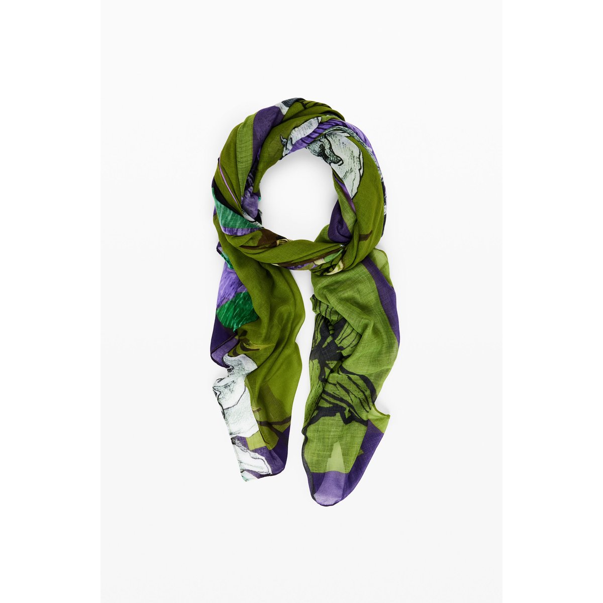 Foulard conçu par Mr. Christian Lacroix vert, DESIGUAL