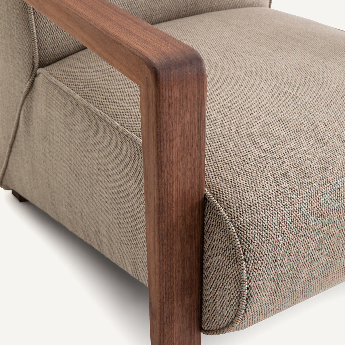Fauteuil viscose-lin chiné, Sanami beige ficelle, AM.PM