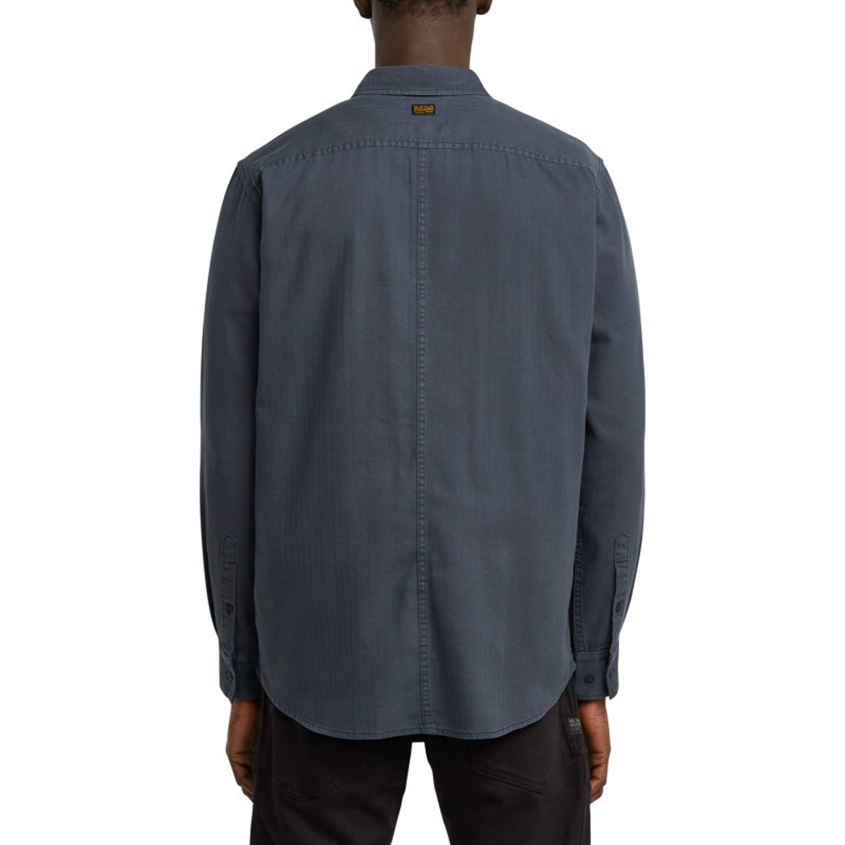 Chemise marine unie avec une col français et une coupe droite marine, G-Star RAW