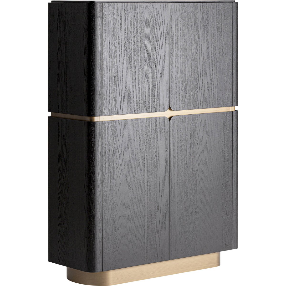 Armoire contemporaine en bois noir et chêne doré, RECOLLECTION