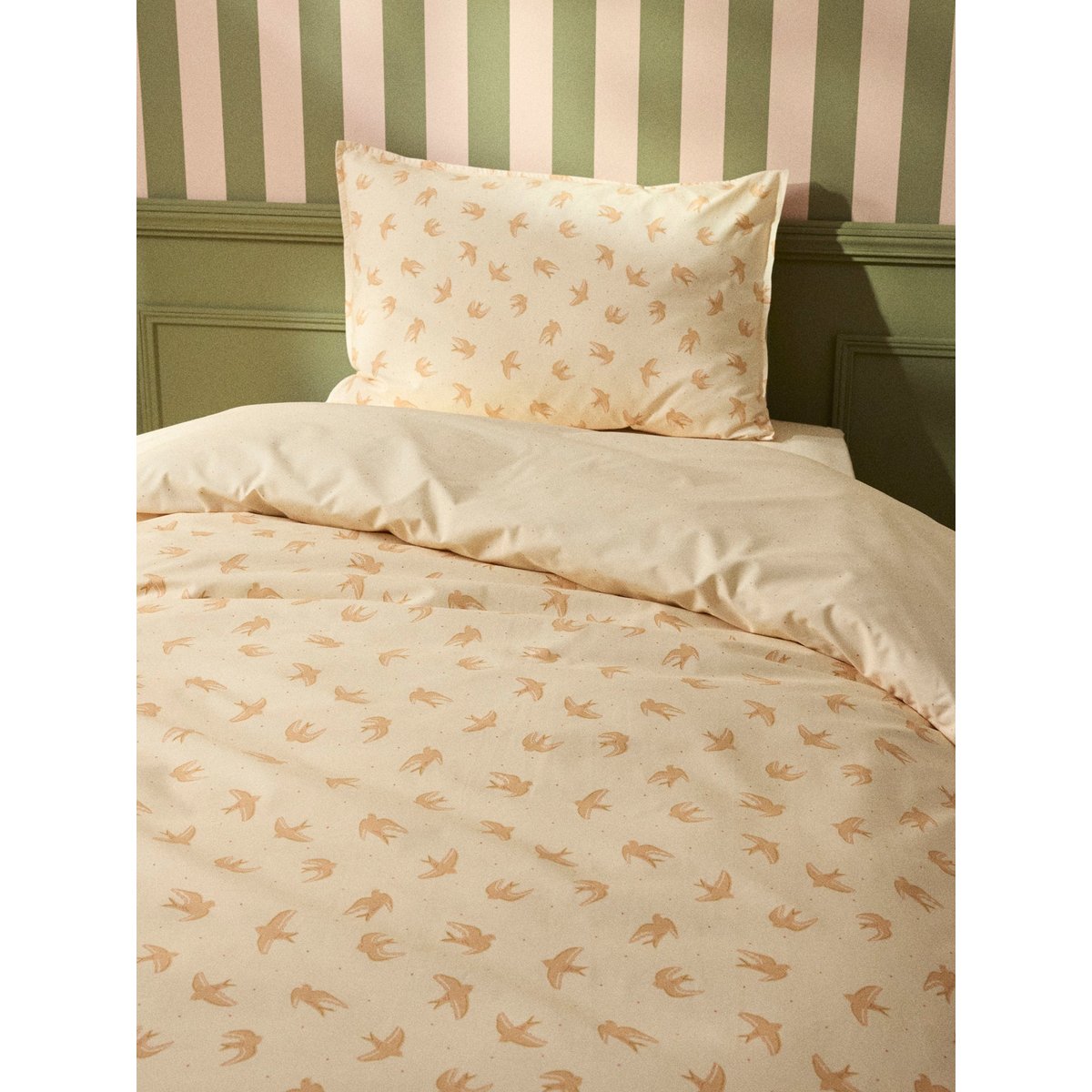 Housse de couette percale de coton "Anna" nude, CYRILLUS