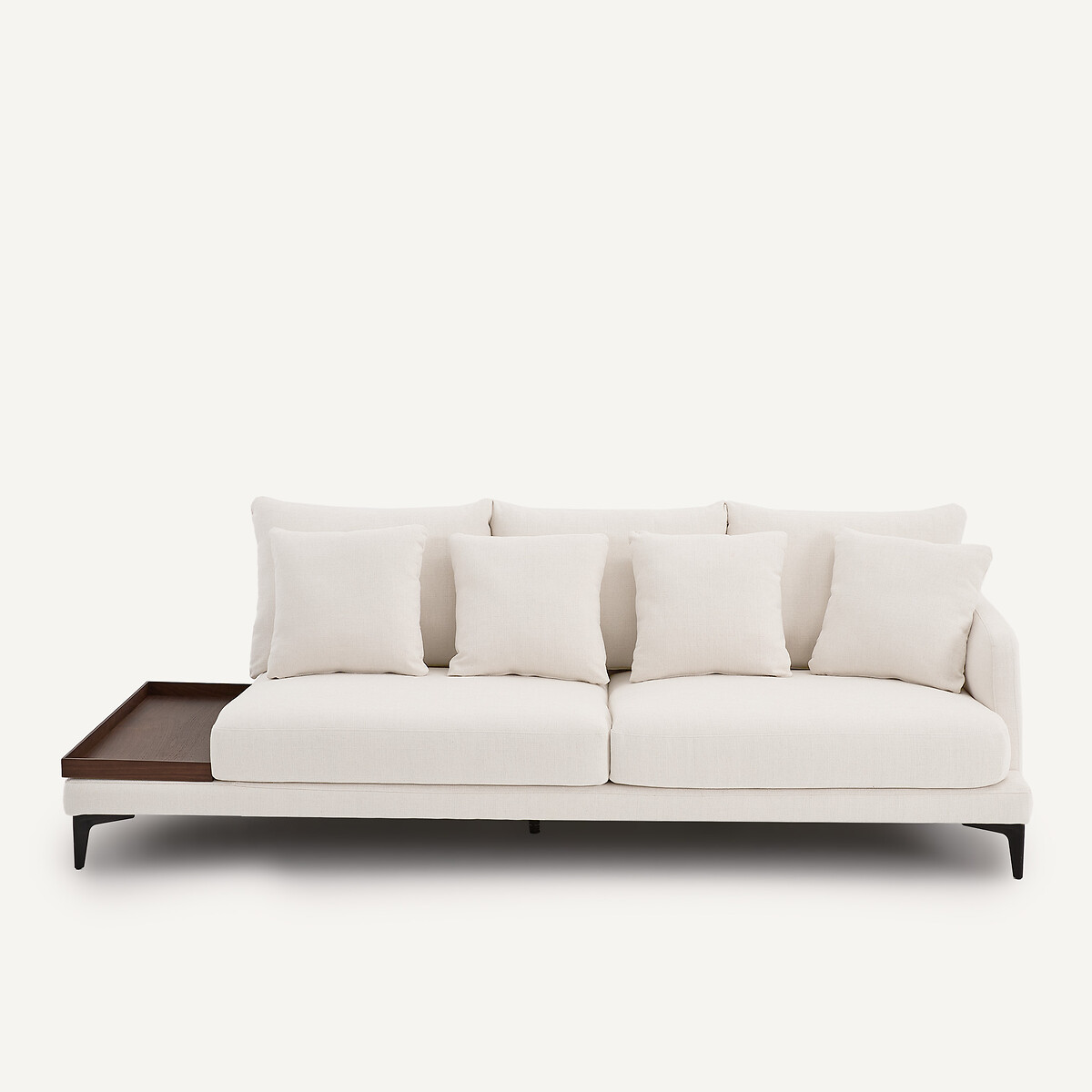 Demi-canapé avec plateau, en toile polyester, MODERNISTE craie, EMMANUEL GALLINA X AM.PM