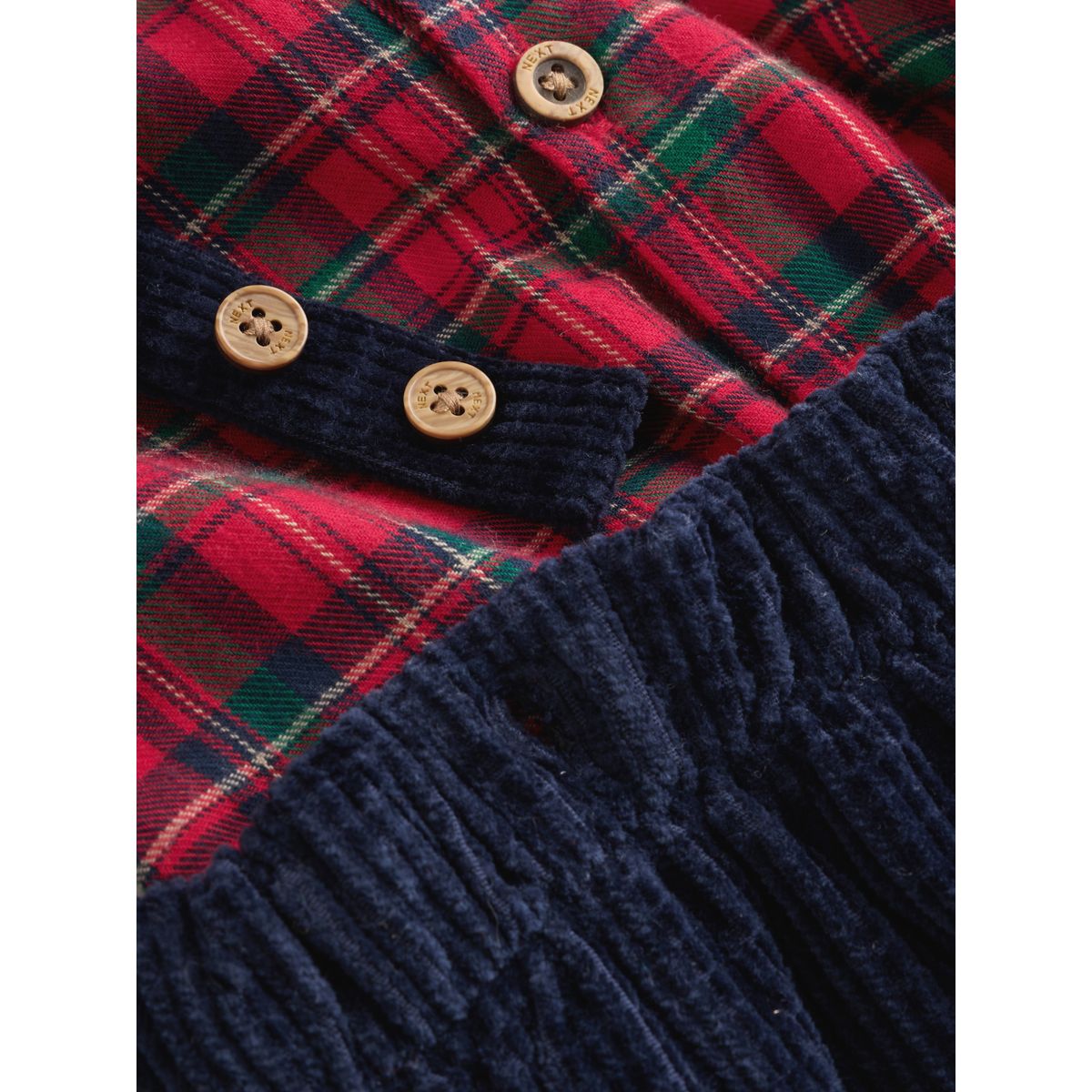 Chemise, pantalon et bretelles bébé, 3 pièces rouge à carreaux, NEXT