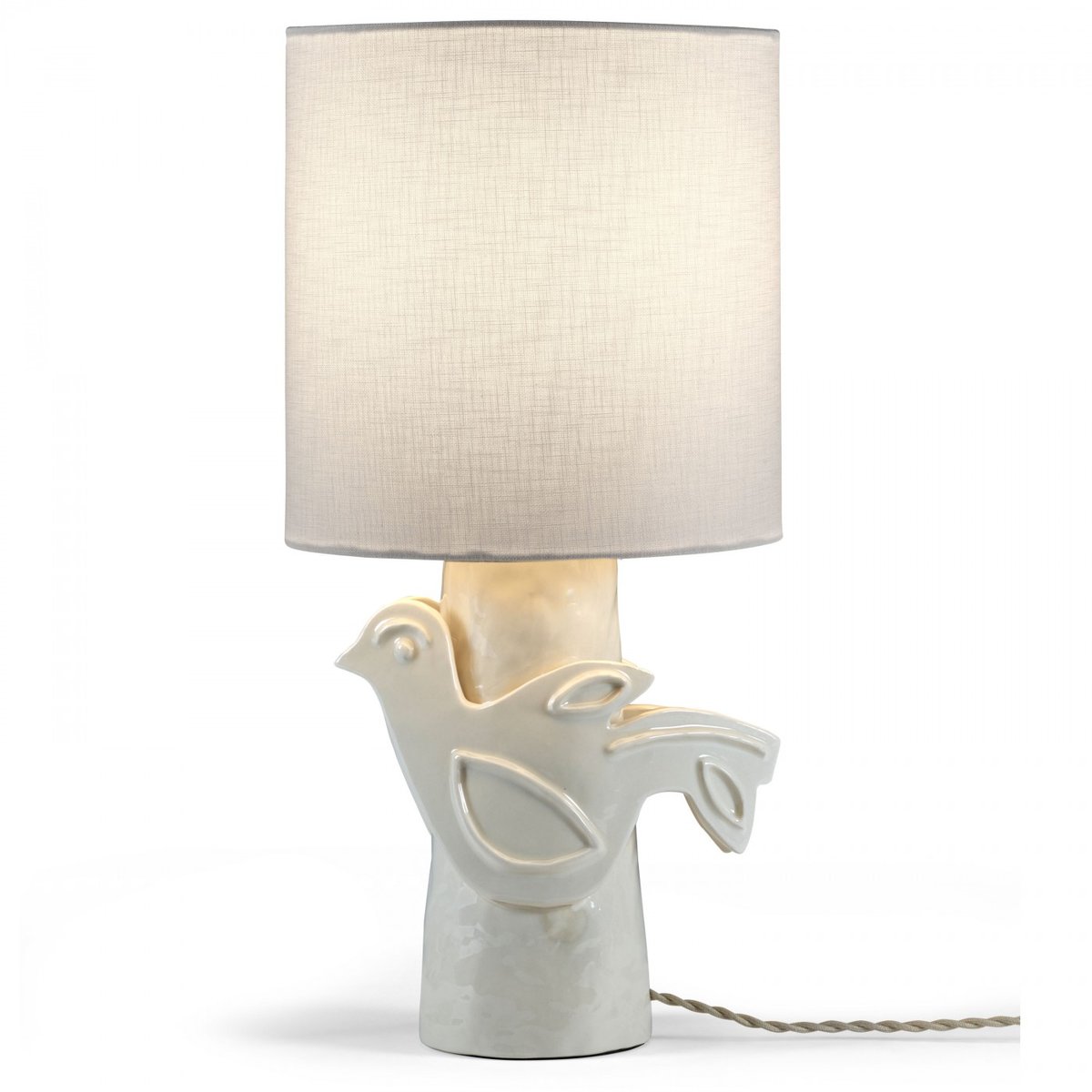 Lampe de table en grès Paloma blanc, SERAX