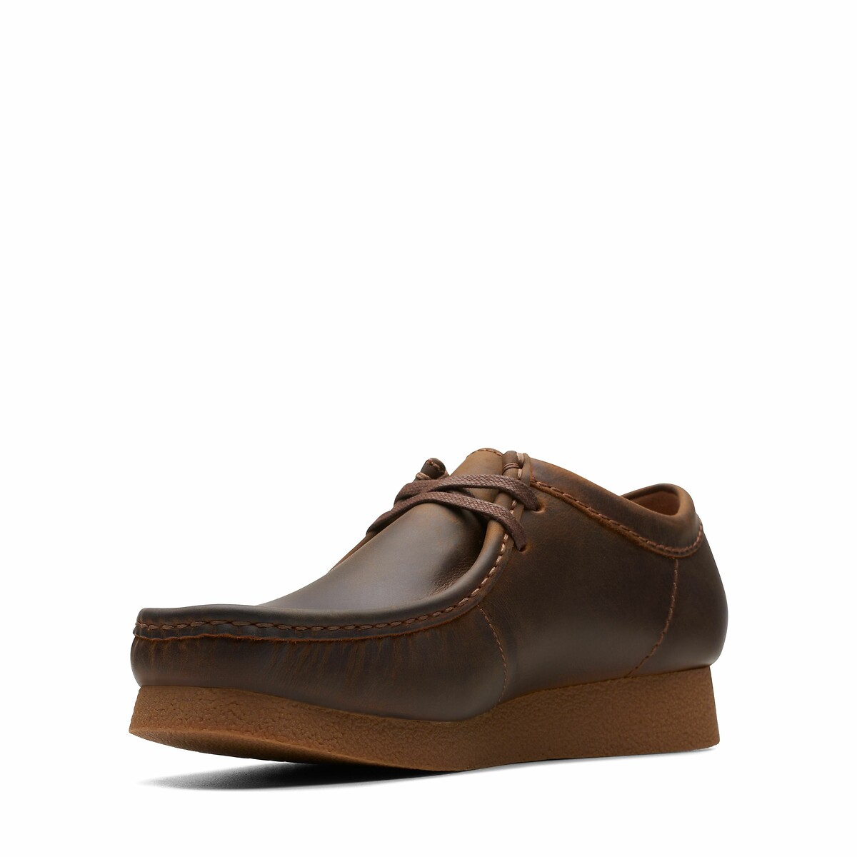 Scarpe in pelle Wallabee marrone scuro, CLARKS