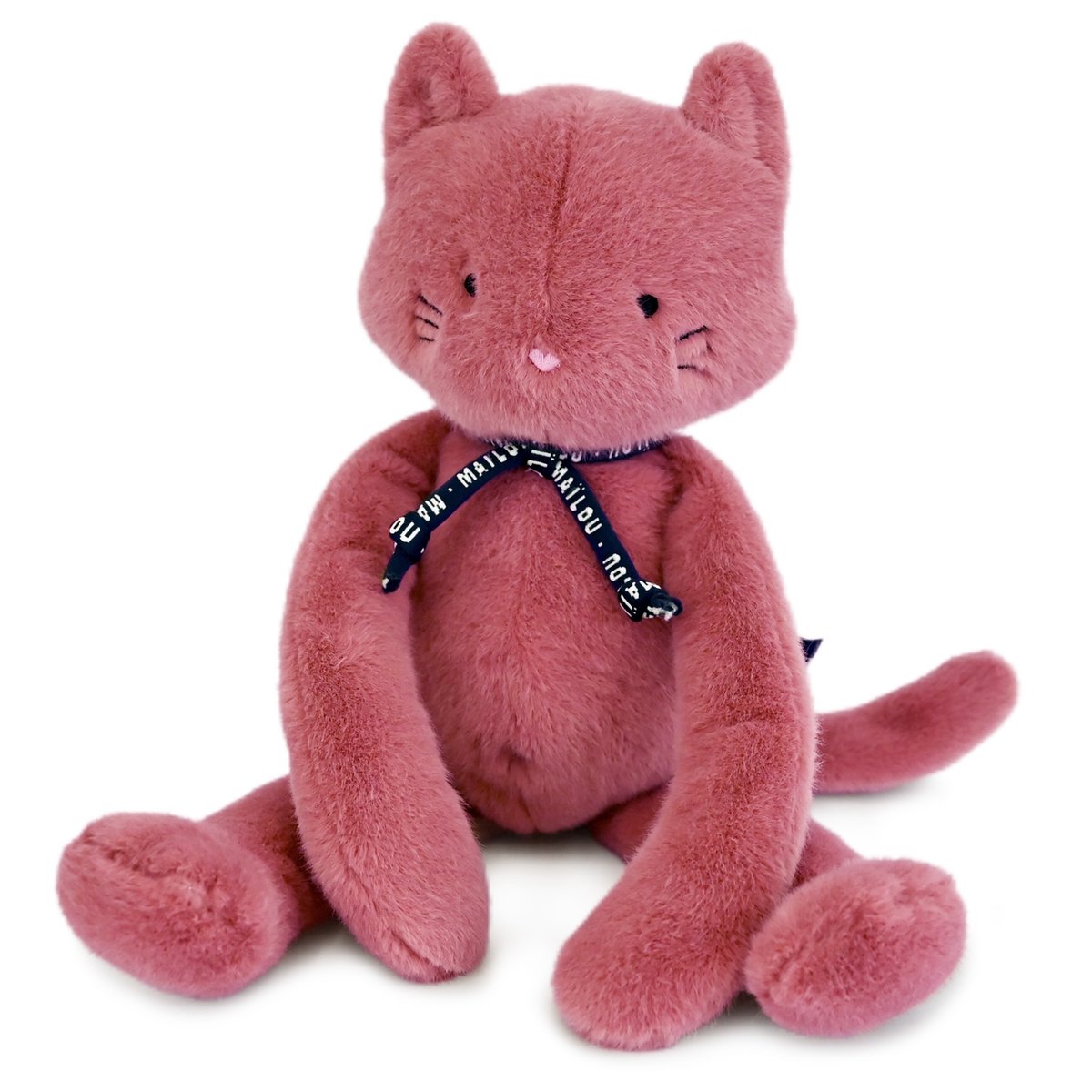 Peluche Chat MELOE 37 cm poudre de rose, MAILOU TRADITION