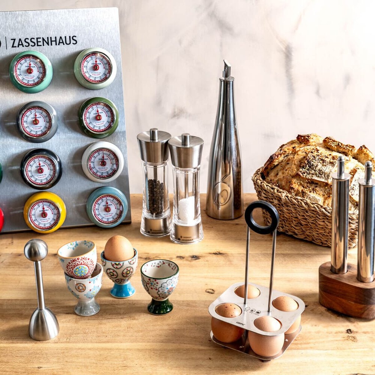 Coffret de 4 coquetiers Bohème multicolore, TABLE PASSION