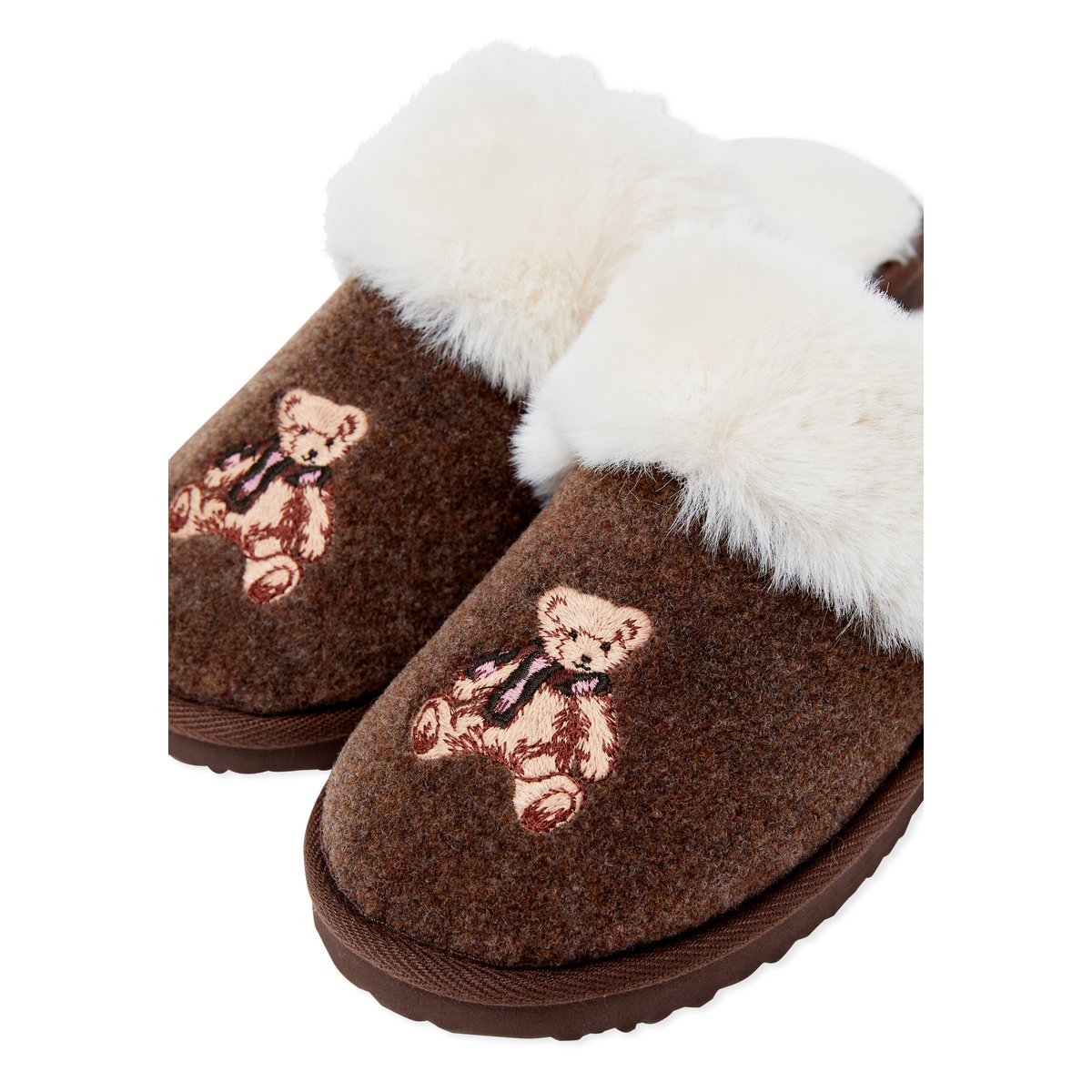 Chaussons mules avec motif ourson HYPSOS taupe, ETAM