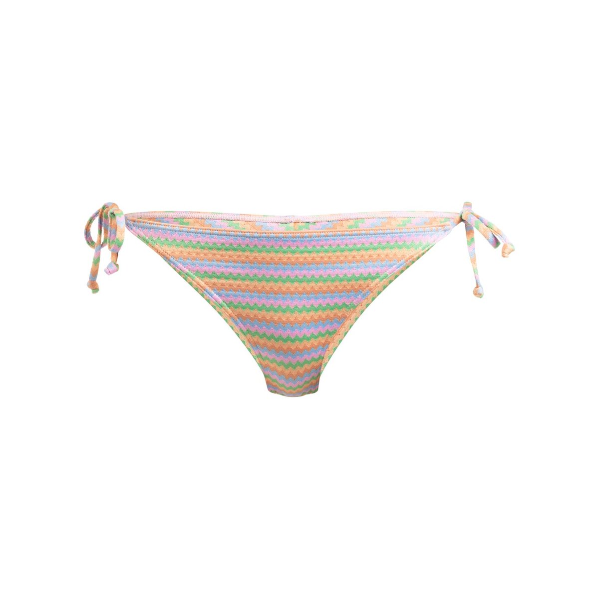 Bas de maillot de bain culotte bikini à nouer sur les côtés WAVY STRIPE. orange papaya wavy stripe s, ROXY