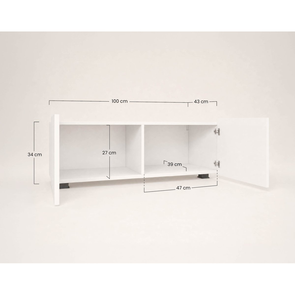 Meuble TV - ALIX effet chêne, BEST MOBILIER