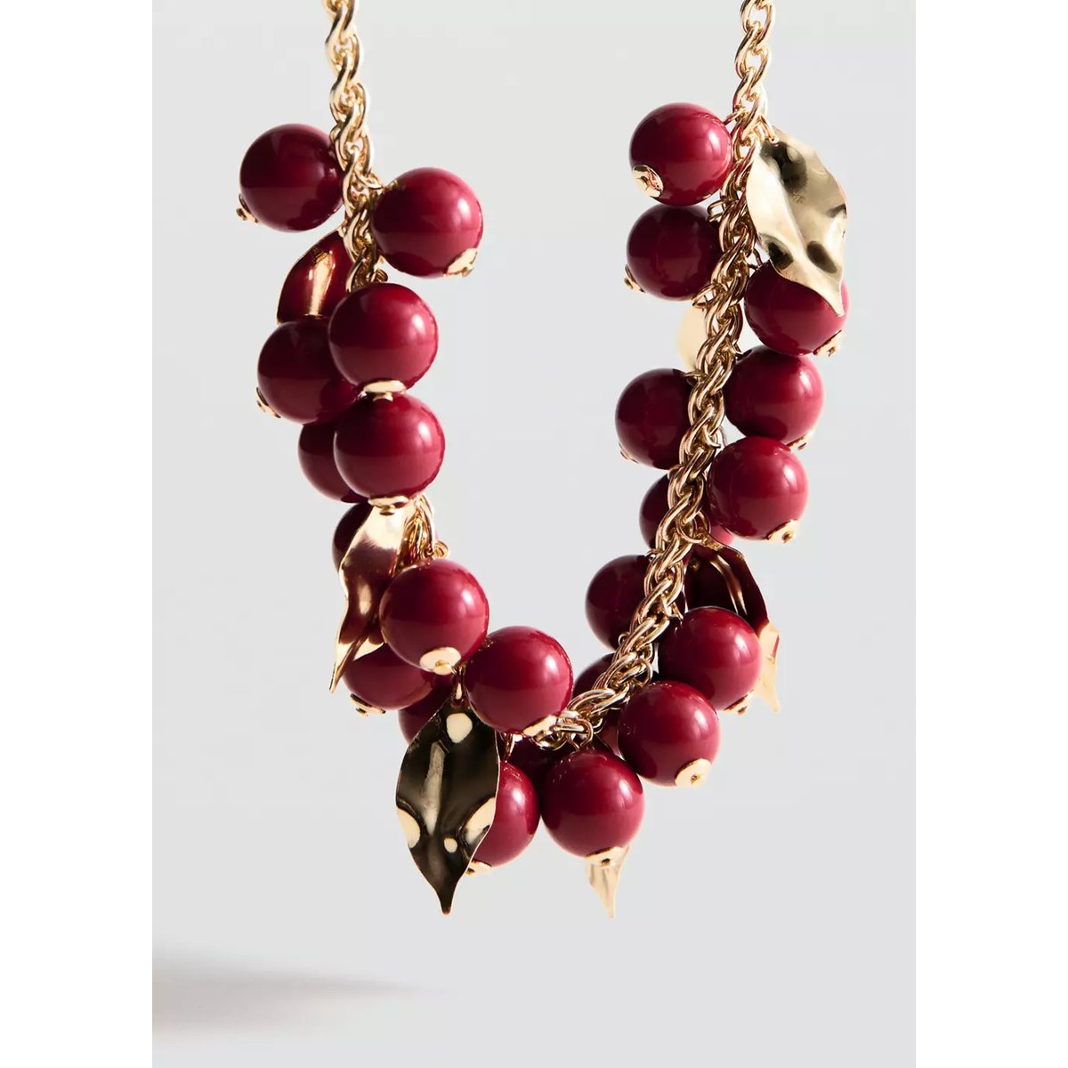 Collier chaîne perles or, MANGO