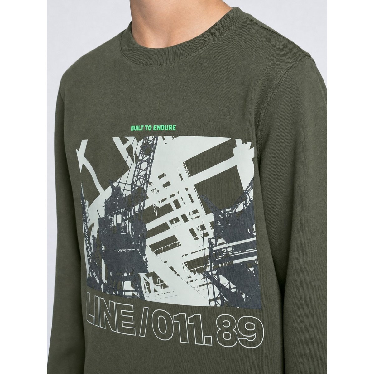 Sweat imprimé graphique forgebrook gris beluga, PETROL INDUSTRIES