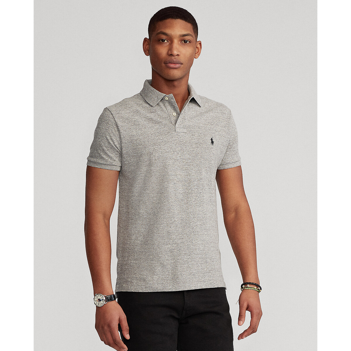 Polo iconique en coton piqué gris, POLO RALPH LAUREN