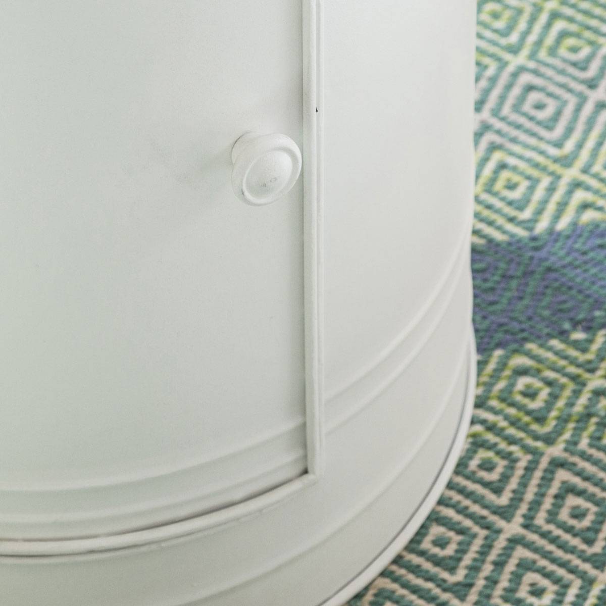 Table de chevet bidon en métal blanc MERYL blanc, MADE IN MEUBLES
