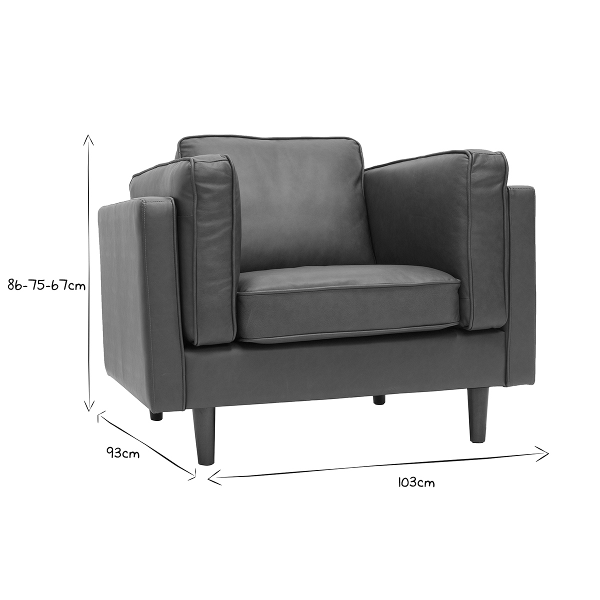 Fauteuil vintage cuir marron BRADLEY marron, MILIBOO