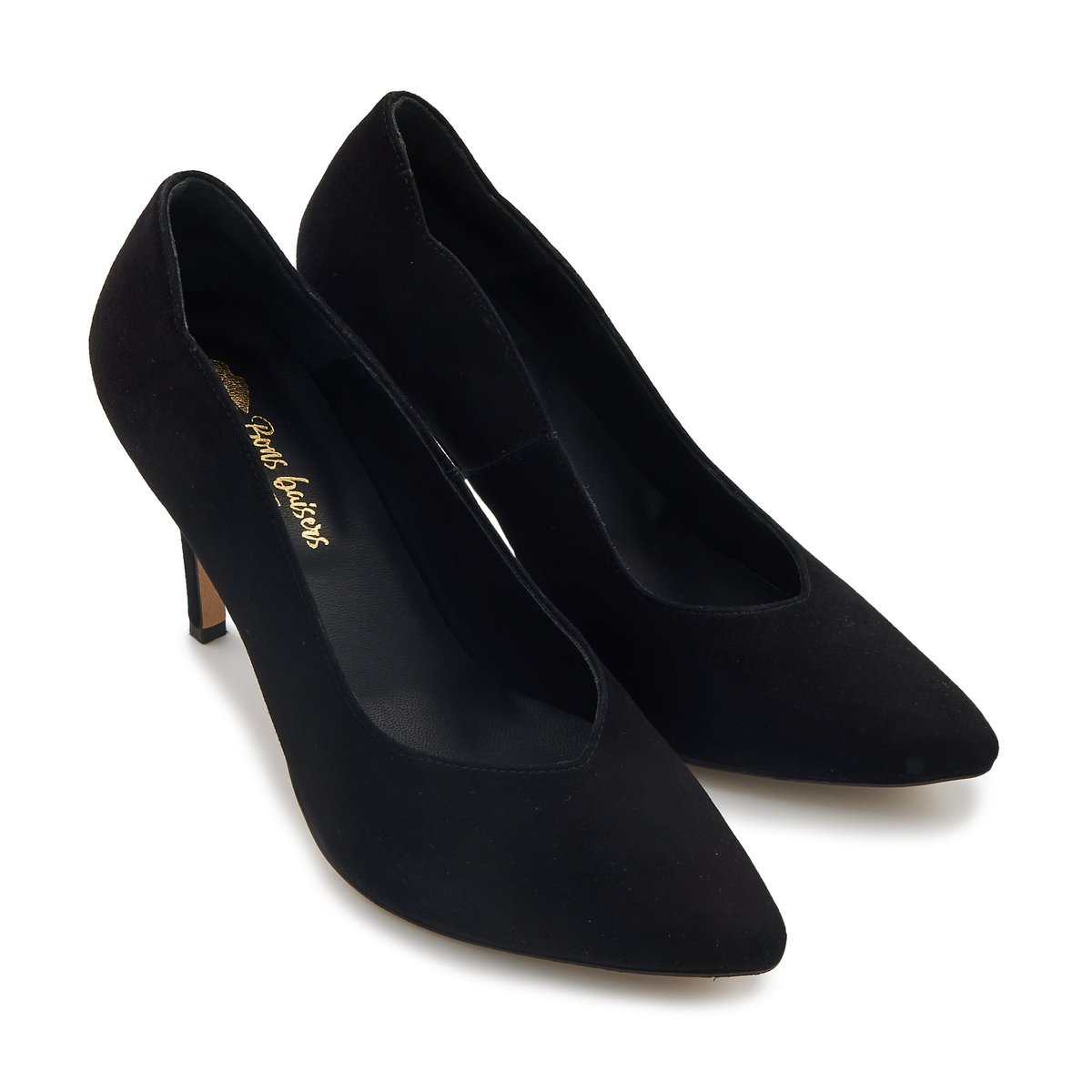 Escarpins Aurore Cuir Suede noir, BONS BAISERS
