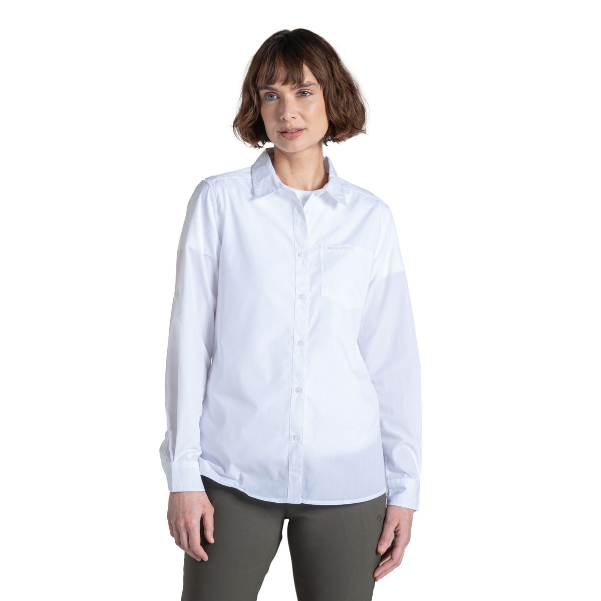 Chemise unie manches longues KIWI blanc, CRAGHOPPERS