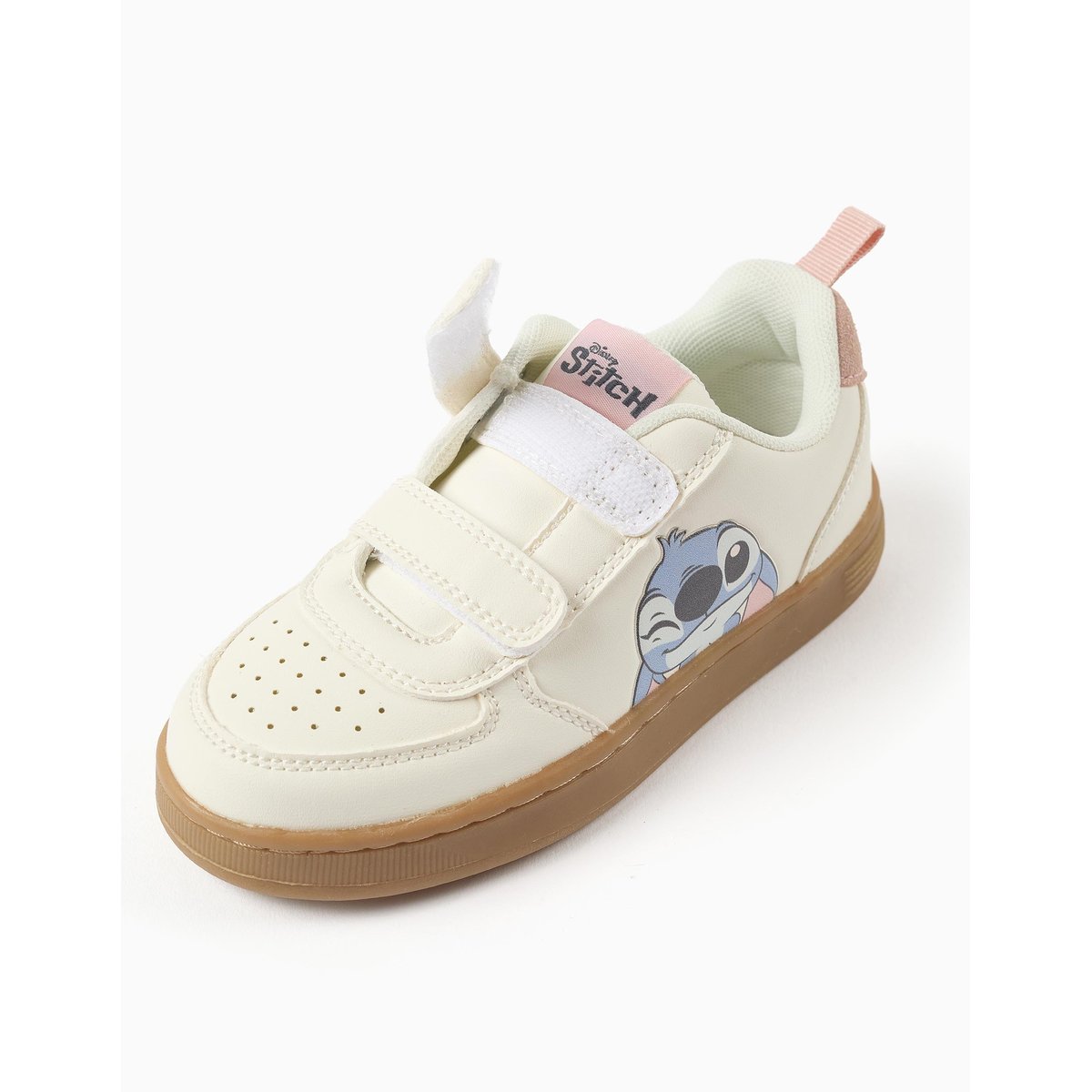 Baskets avec imprimé Stitch et brides à scratch beige clair, ZIPPY