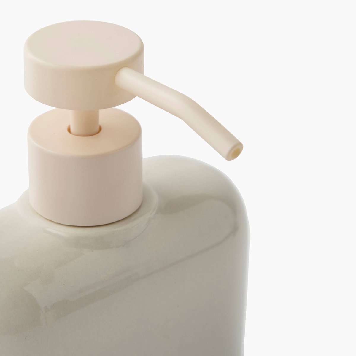 Distributeur de savon,11x5,50x14,5cm, en céramique off white, MONOPRIX