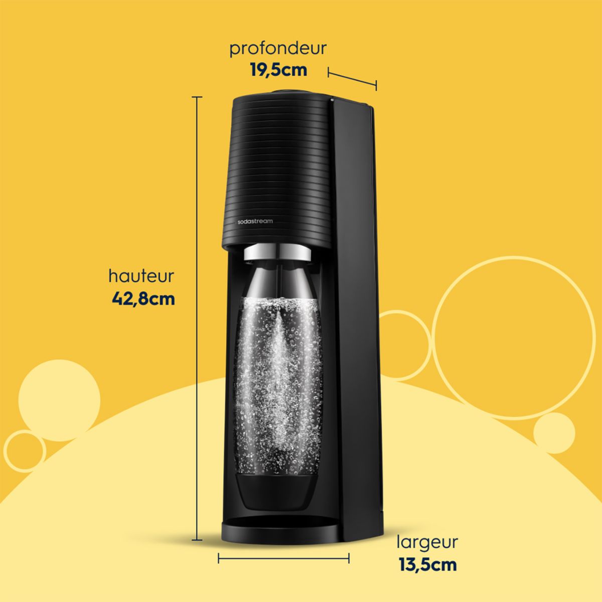 Machine à Soda Terra avec 1 bouteille noir, SODASTREAM