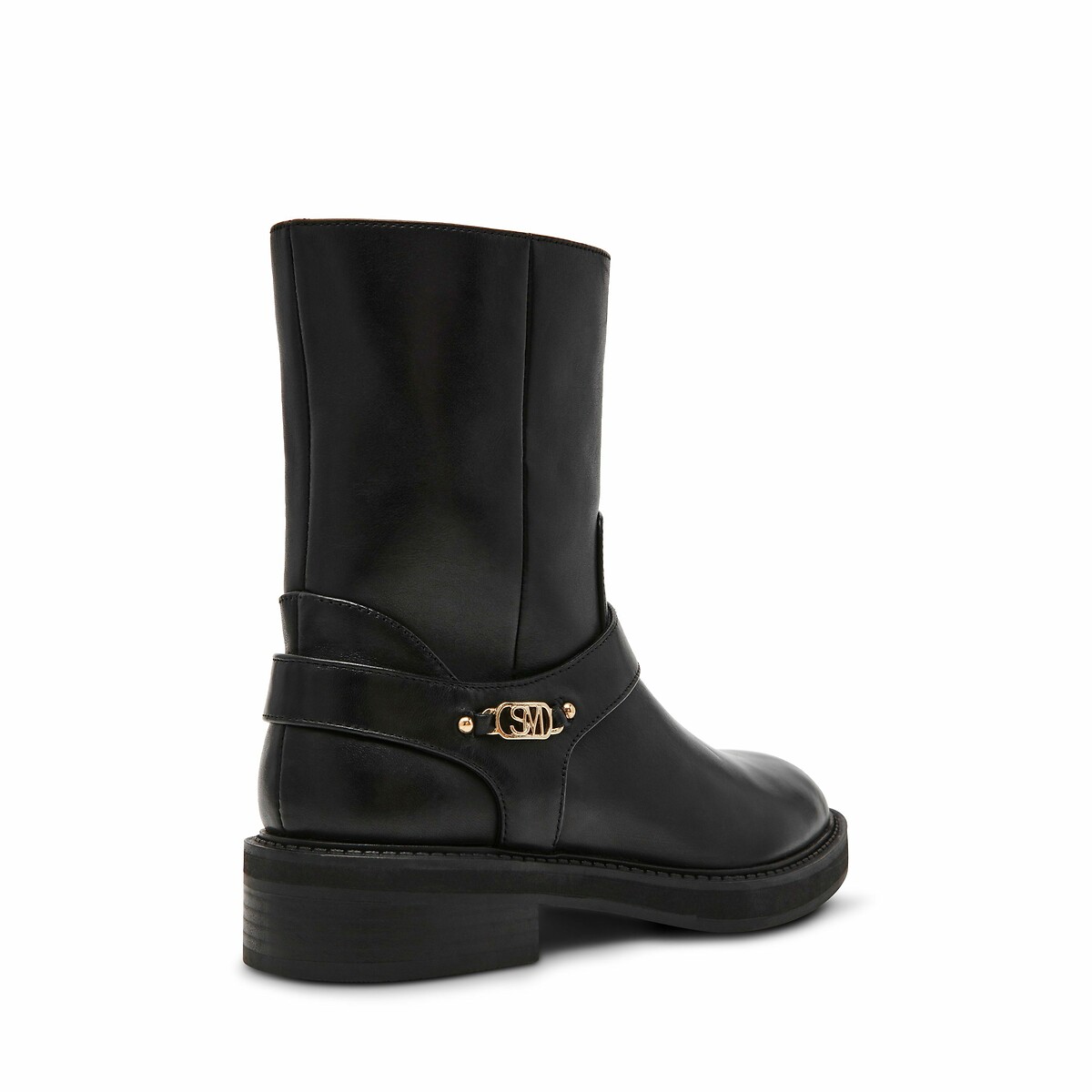 Loophole Flat Ankle Boots in Leather black, STEVE MADDEN