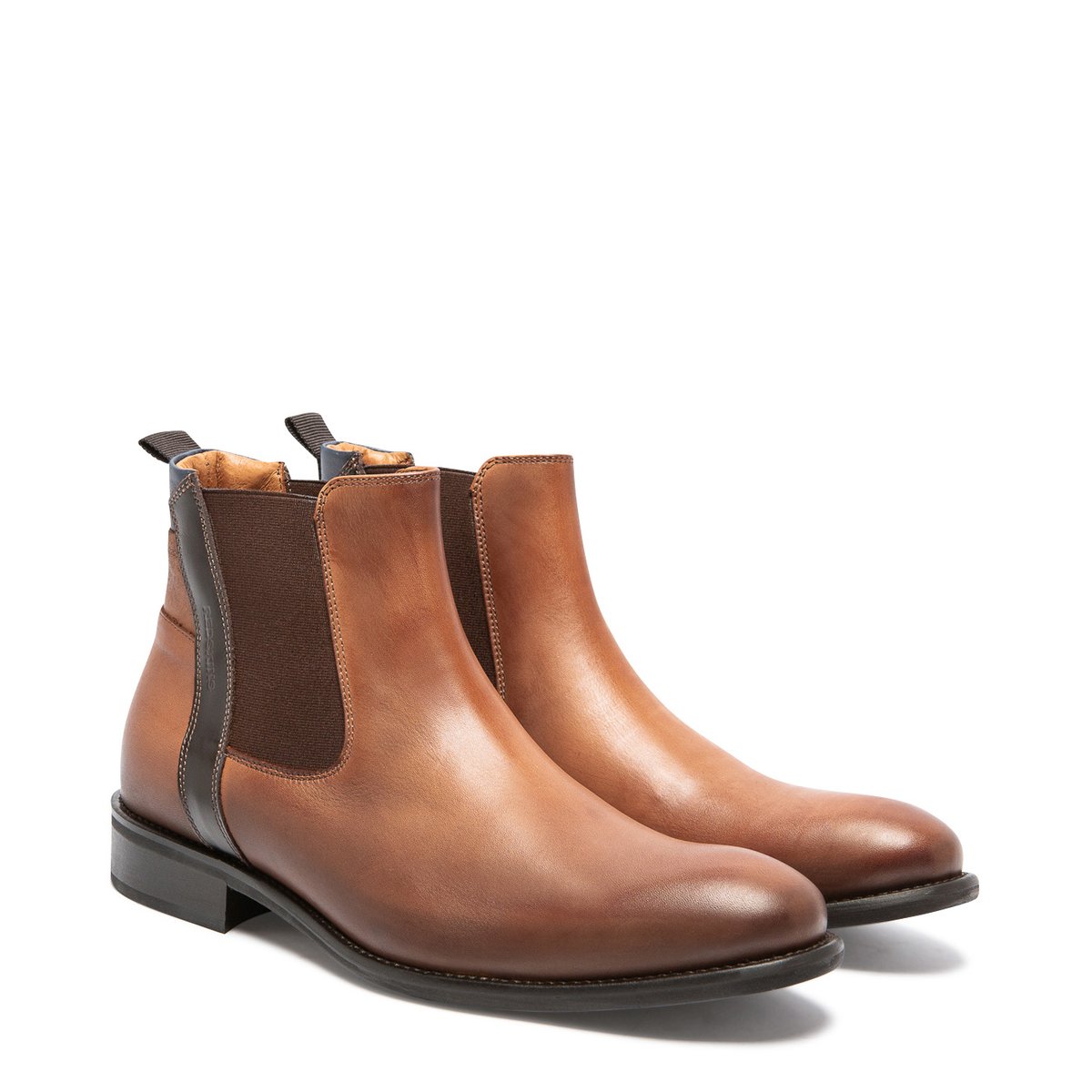 Chelsea boots cuir PRESENCE cognac+marron+marine, REDSKINS
