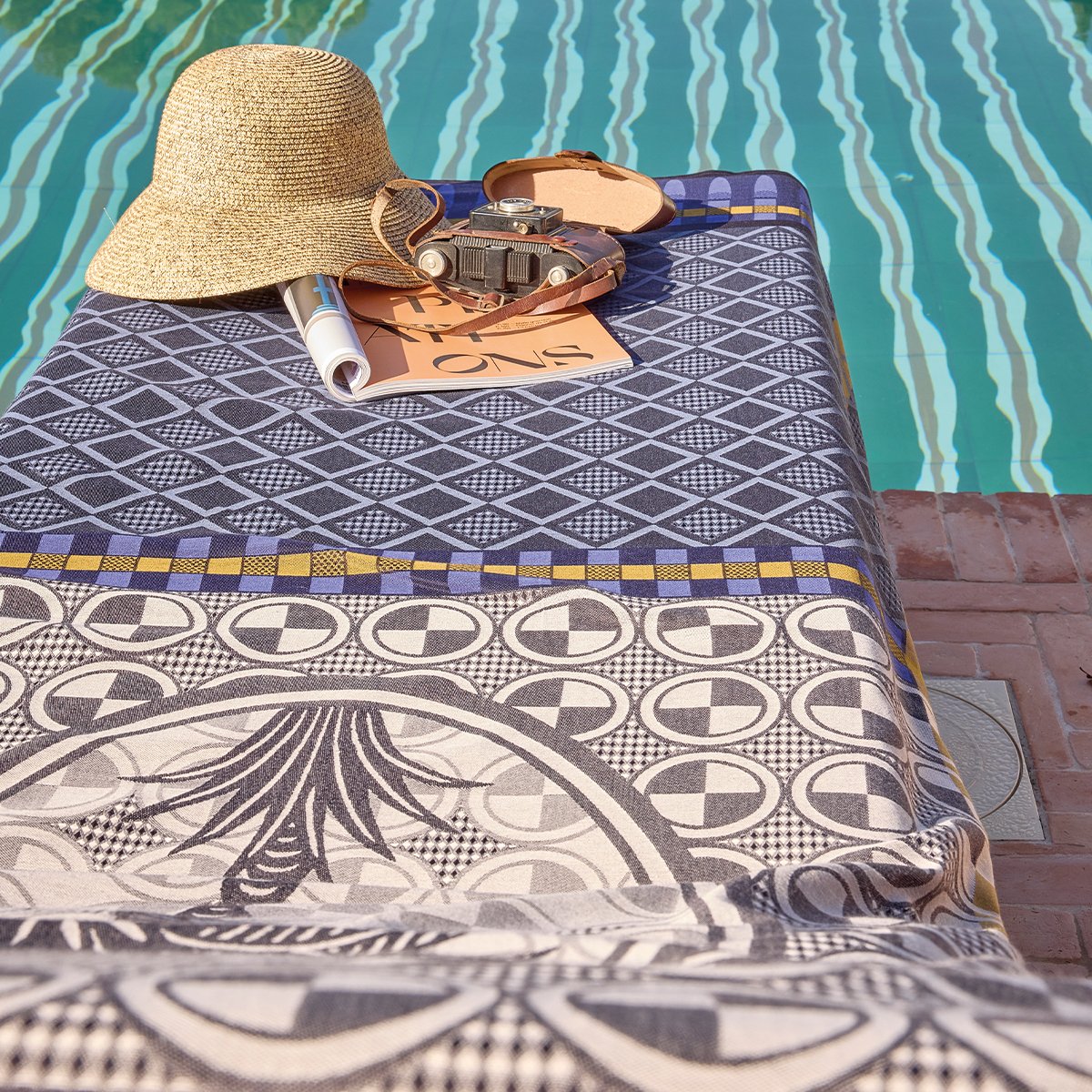 Drap de plage 185 g/m², PALMERAIE oasis, LE JACQUARD FRANCAIS