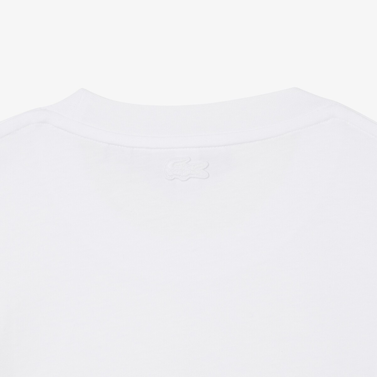 T-shirt coton imprimé blanc-001, LACOSTE