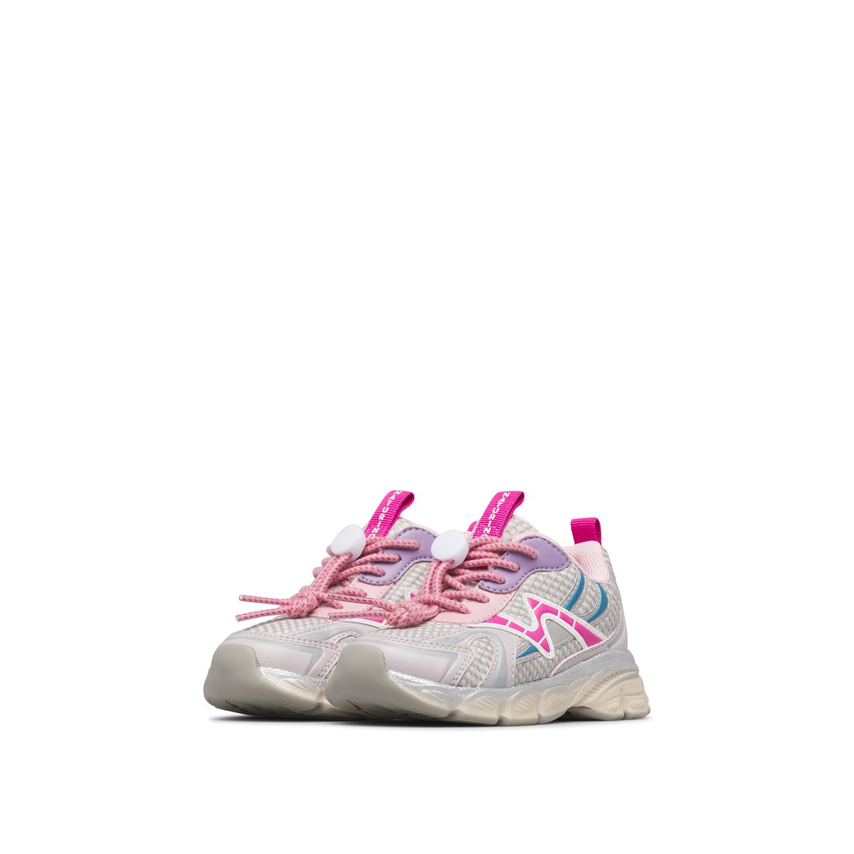 Sneakers en tissu synthétique WAVE. gris-fuchsia, NATURINO