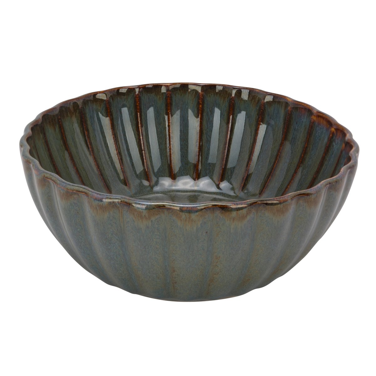Lot de 4 bols à soupe en grès, ASTERA bleu gris, COSY&TRENDY