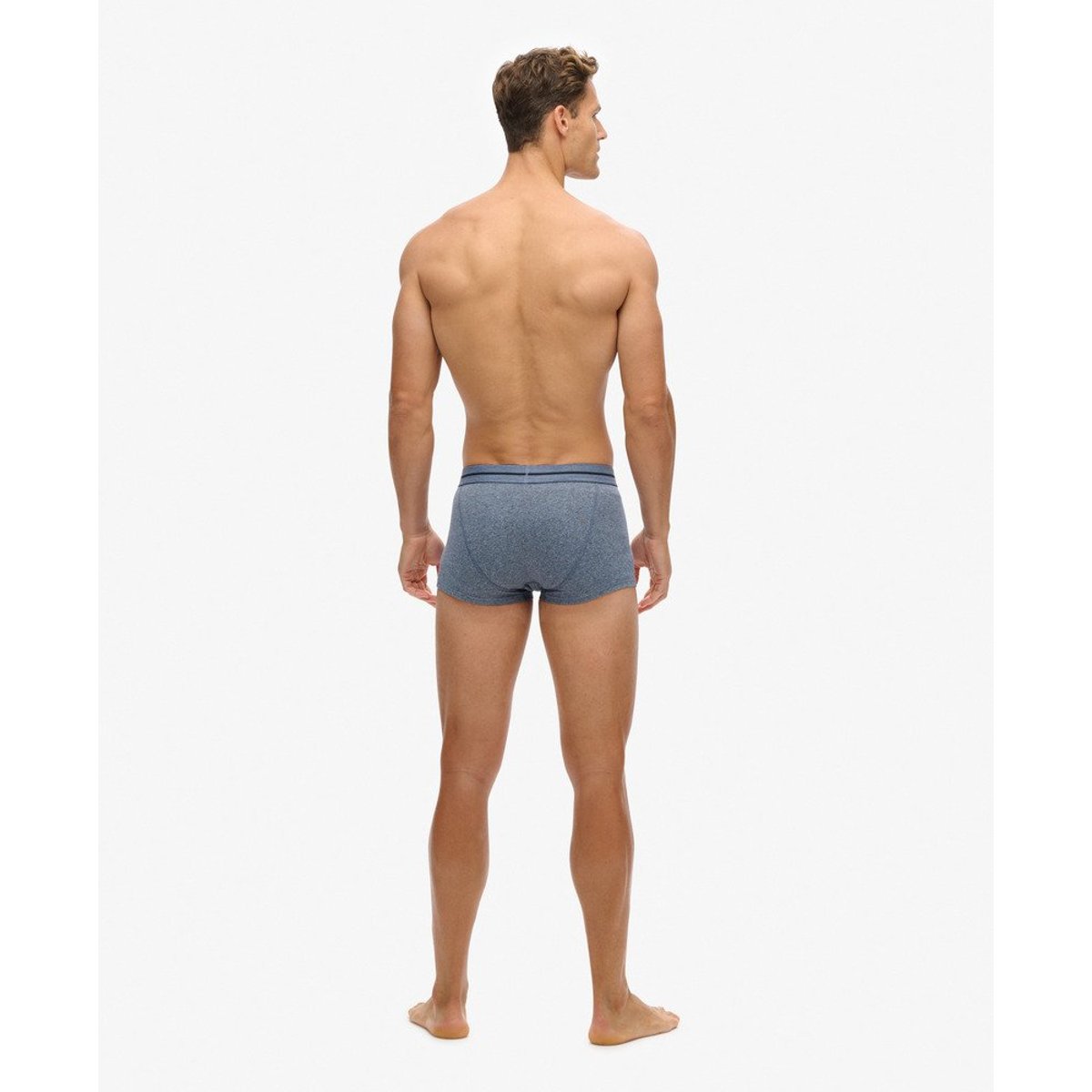 Lot de 3 boxers unis noir corbeau chiné/karst ultra noir poudré/bleu poussière clair, SUPERDRY