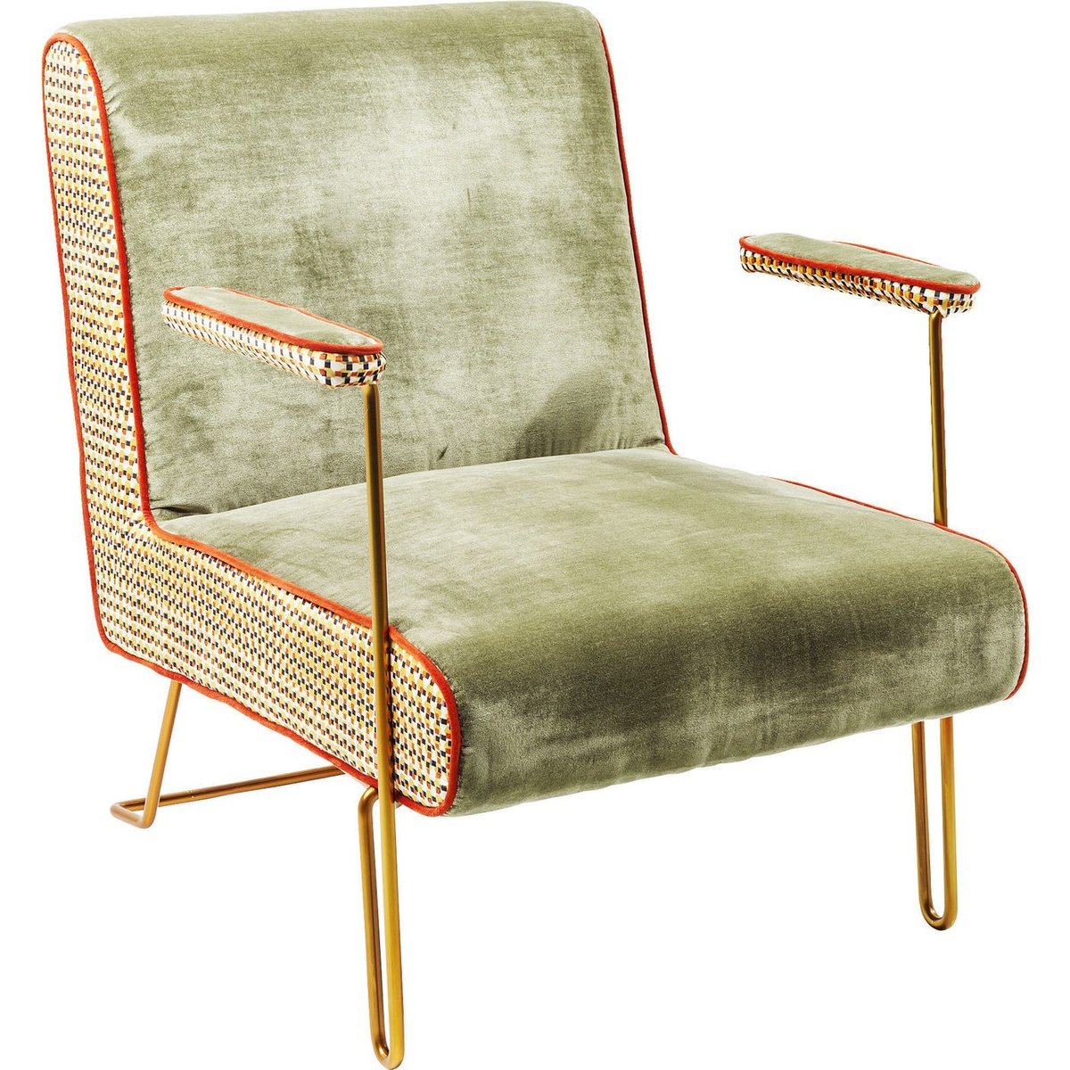 Fauteuil en velours, AUNT BETTY vert, KARE DESIGN
