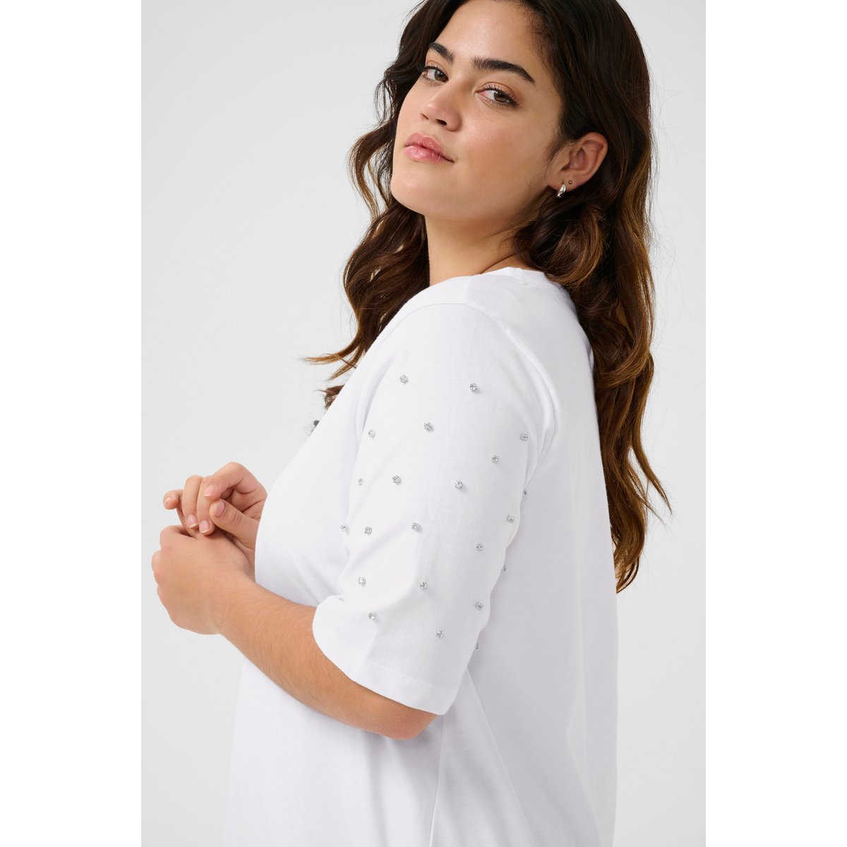 T-shirt blanc optical white, KAFFE CURVE