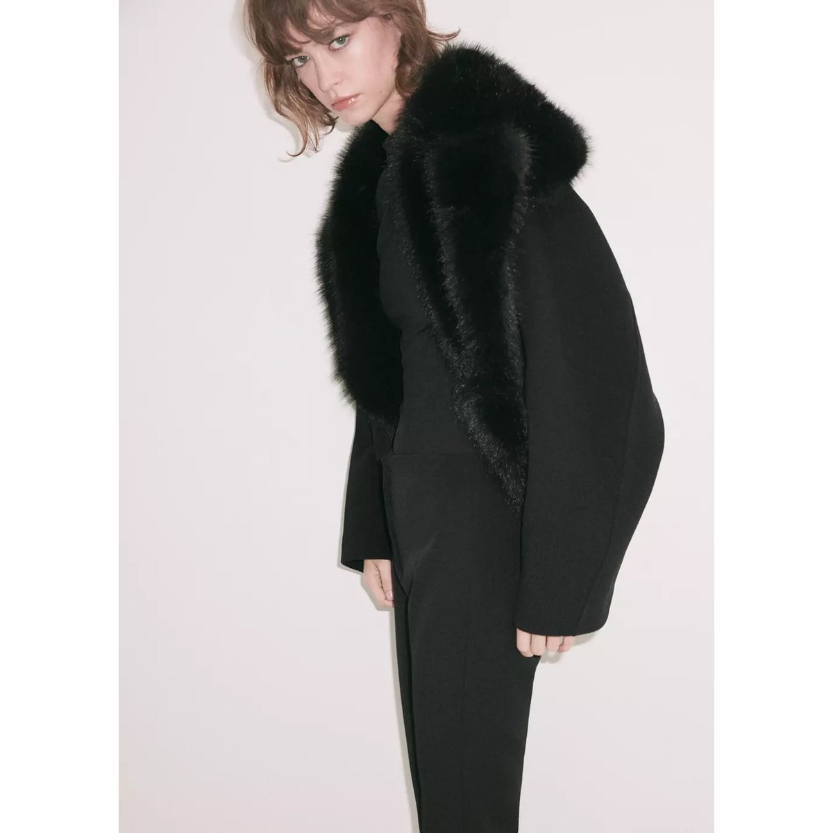 Pantalon skinny taille haute noir, MANGO