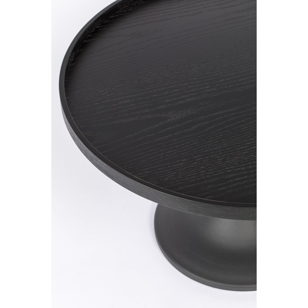 Table basse en bois ronde Jason noir, ZUIVER
