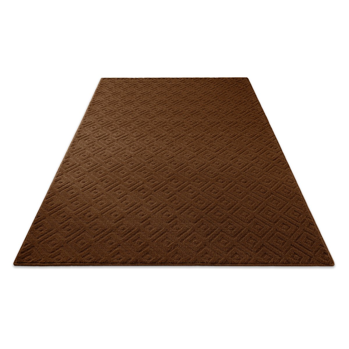 Tapis en laine avec relief , CASTELLO TWO marron, WECON HOME