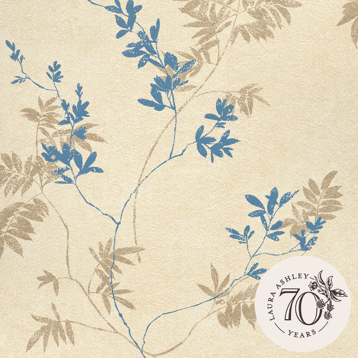 Papier peint Brindilles Mari Gold paille, LAURA ASHLEY